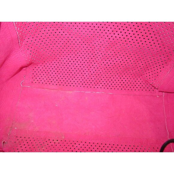 Betsey Johnson Perforated Laser Cut Leather Butterfly Charm Tote Barbie Pink - Picture 14 of 15